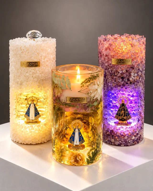Velas gruta acesas